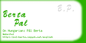 berta pal business card